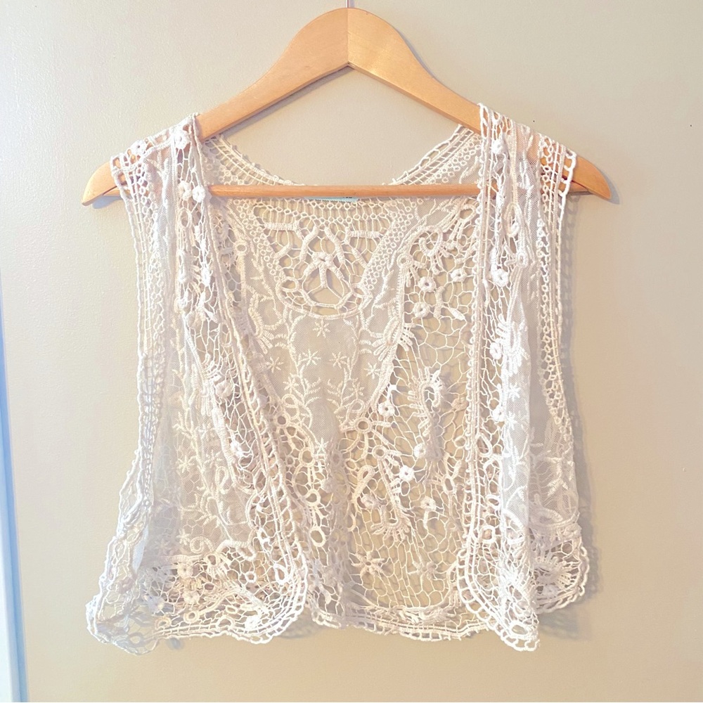 MAURICES | white lace vest
